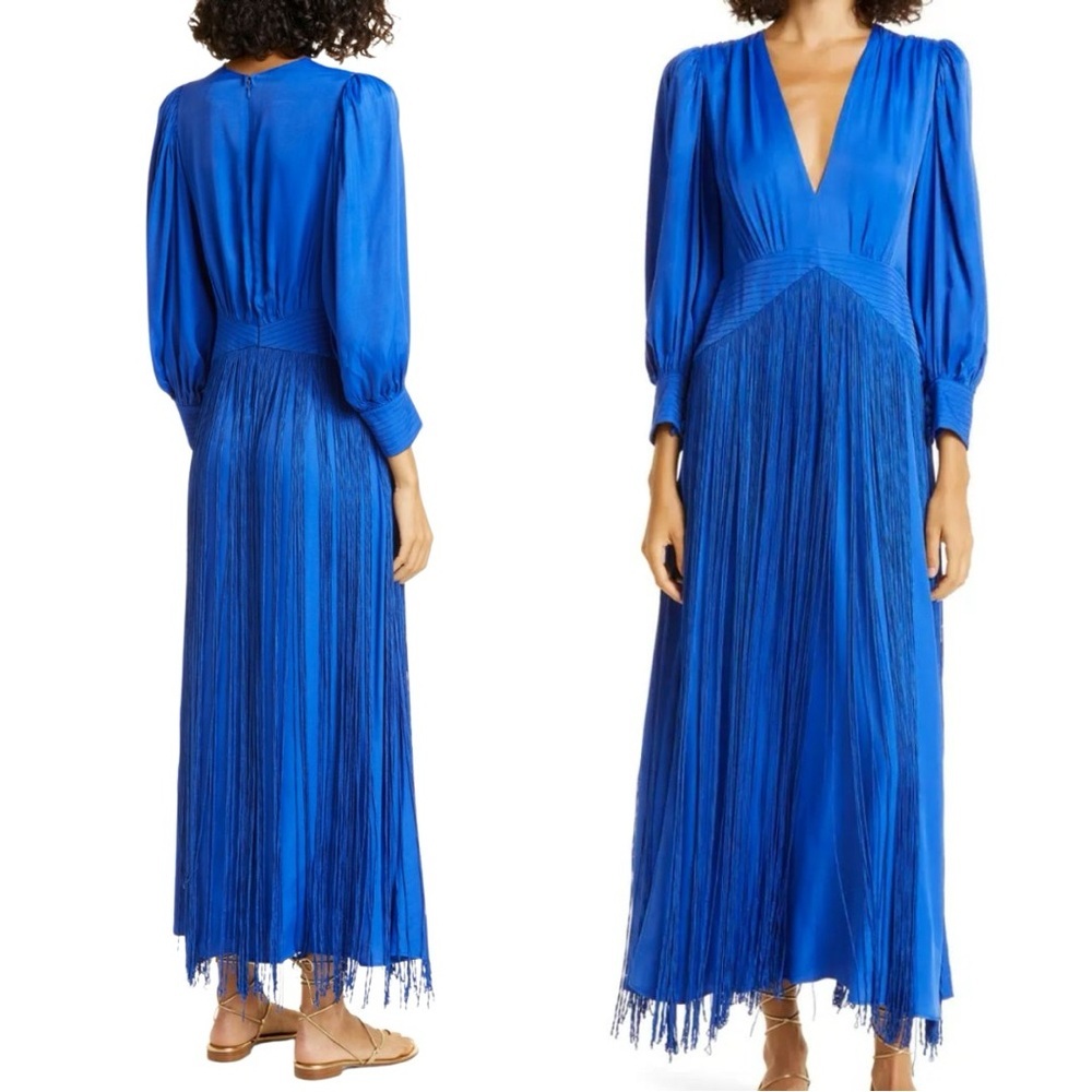 Farm Rio Midi Dress in Blue Size XS